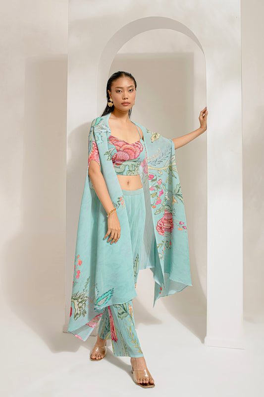 EMERALD GREEN CAPE SET
