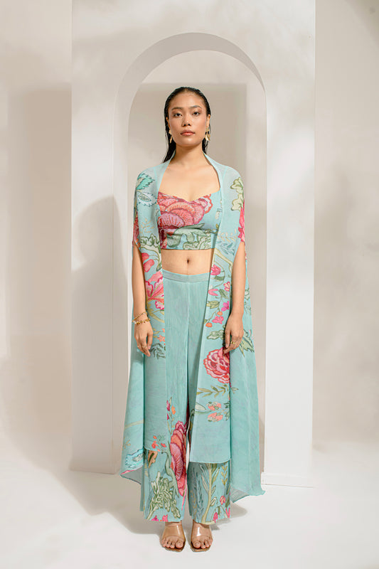 EMERALD GREEN CAPE SET