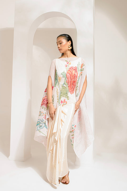 IVORY WHITE KAFTAN PAIRED WITH DHOTI SET