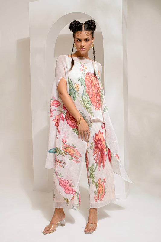 IVORY WHITE KAFTAN PAIRED WITH PANT SET