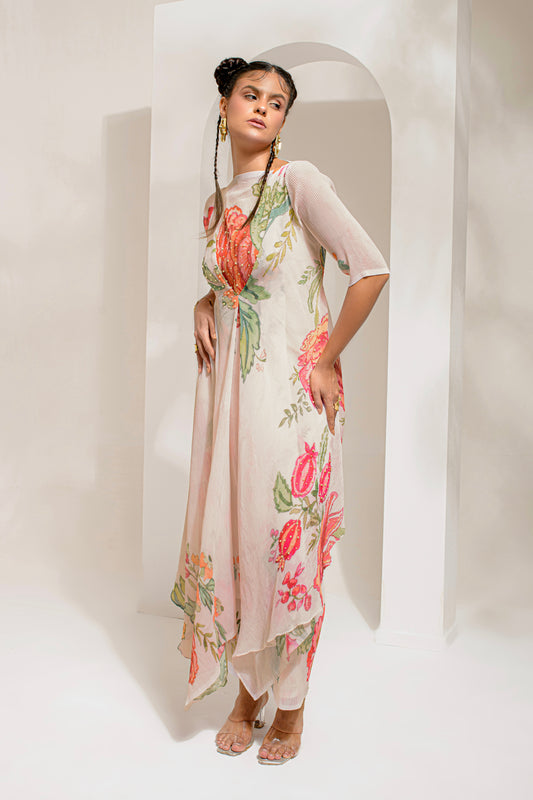 IVORY WHITE PLEATED CO-ORD SET