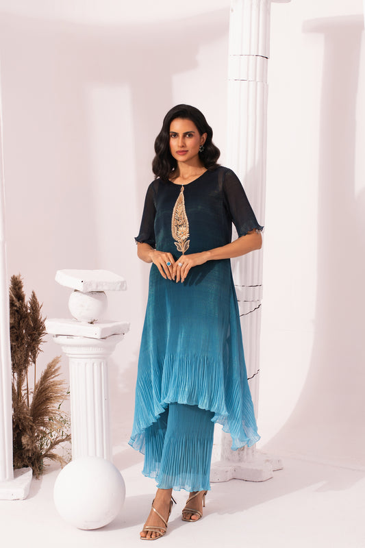 OMBRE OCEAN BLUE KURTA SET
