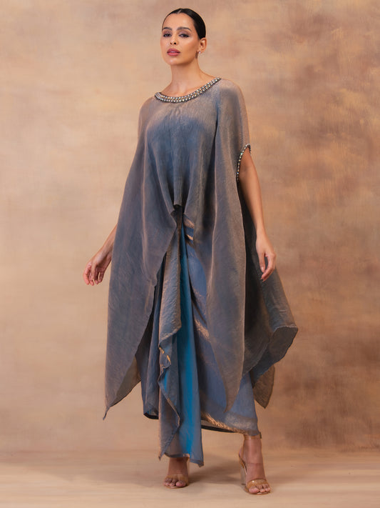 'METALIC STEEL BLUE' KAFTAN & DHOTI SET