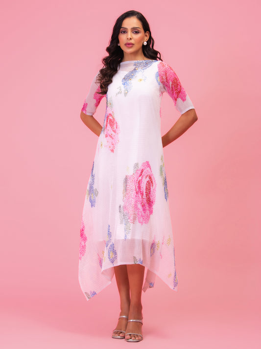 'PETALS POETRY' IVORY DRESS