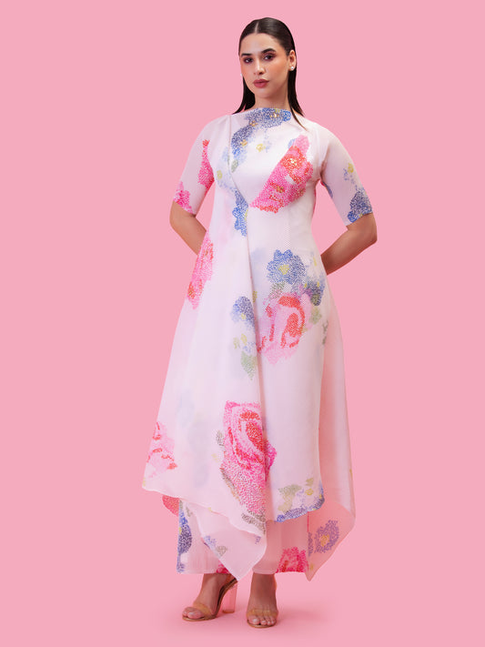 PETALS POETRY IVORY LAYRED TUNIC SET