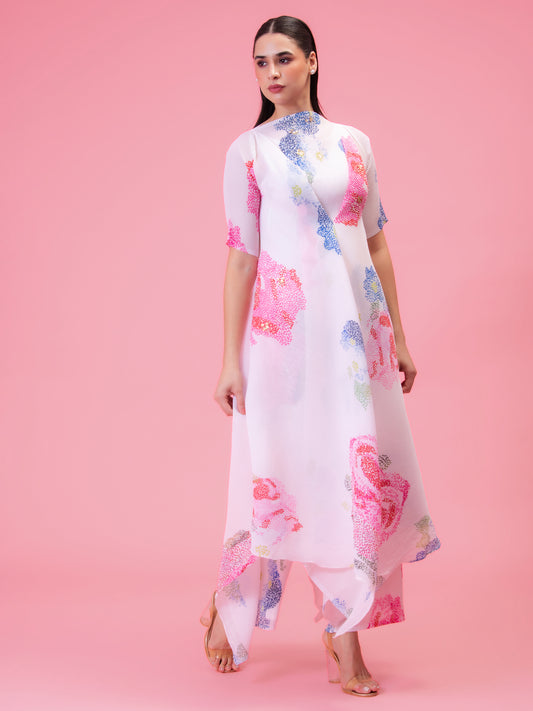 PETALS POETRY IVORY LAYRED TUNIC SET