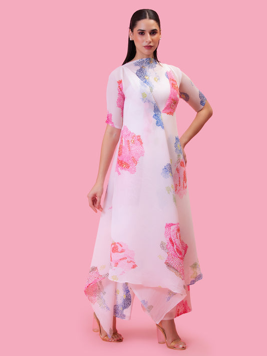 PETALS POETRY IVORY LAYRED TUNIC SET