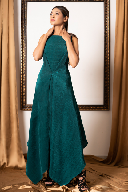 Teal Green Pleated Co-ord set