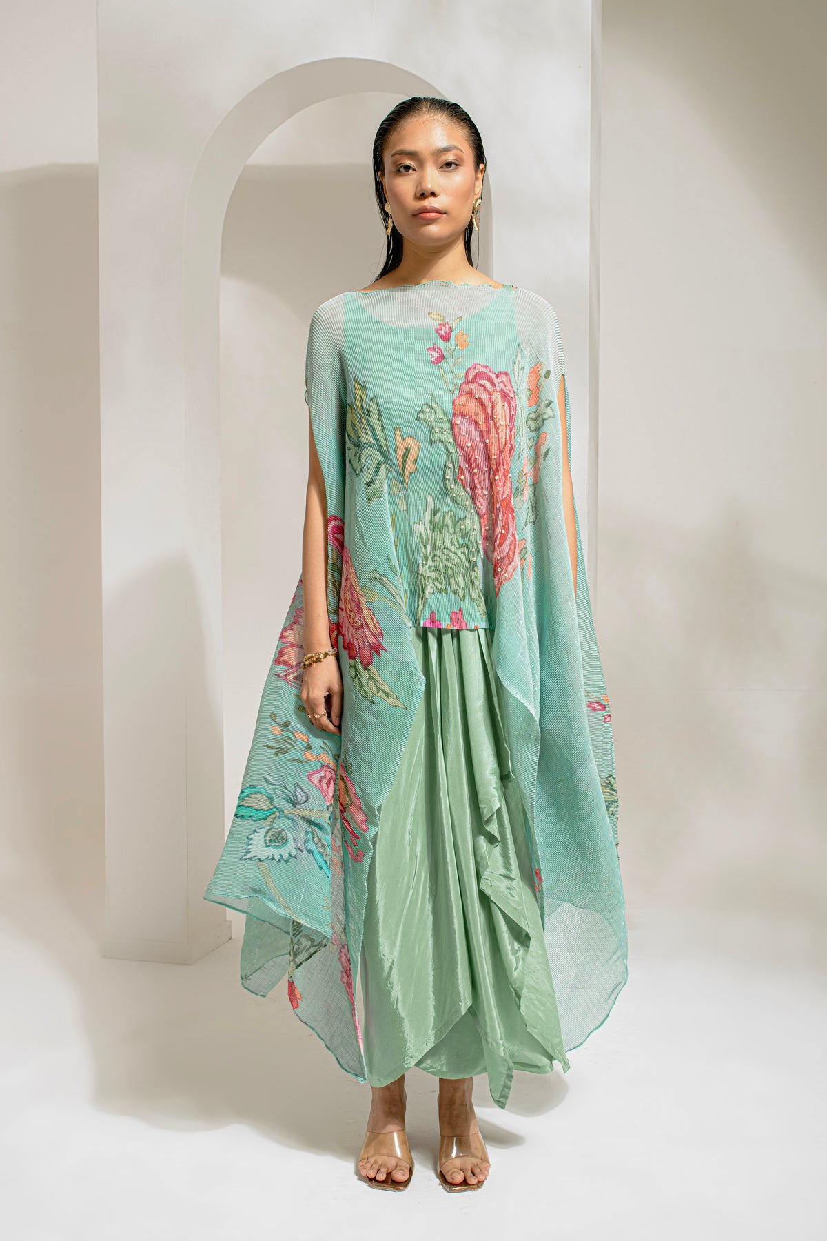 EMERALD GREEN HP GREEN KAFTAN & DHOTI