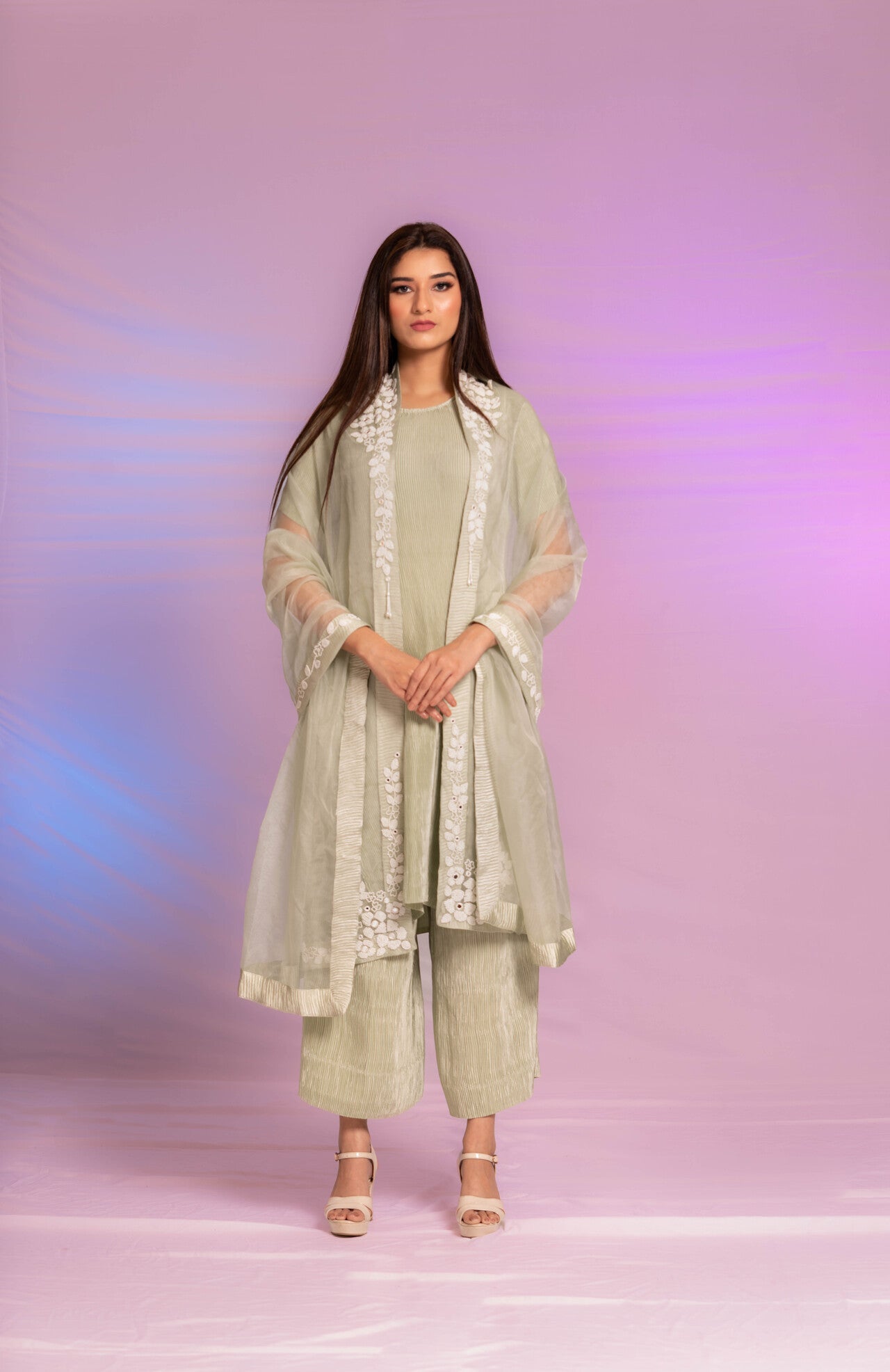 Pista Green Pearl Kurta Set