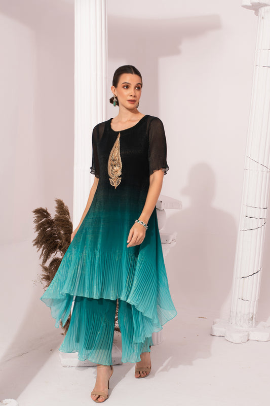 OMBRE OCEAN BLUE KURTA SET