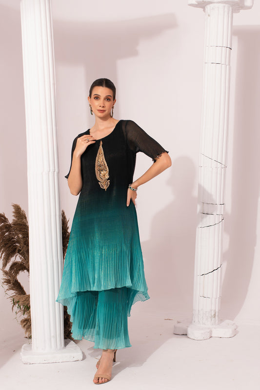 OMBRE OCEAN BLUE KURTA SET