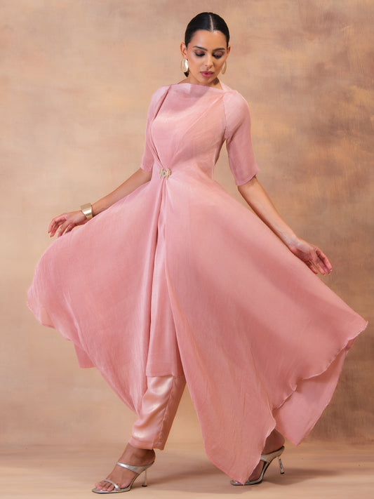 BLUSH PINK LAYERED TUNIC SET