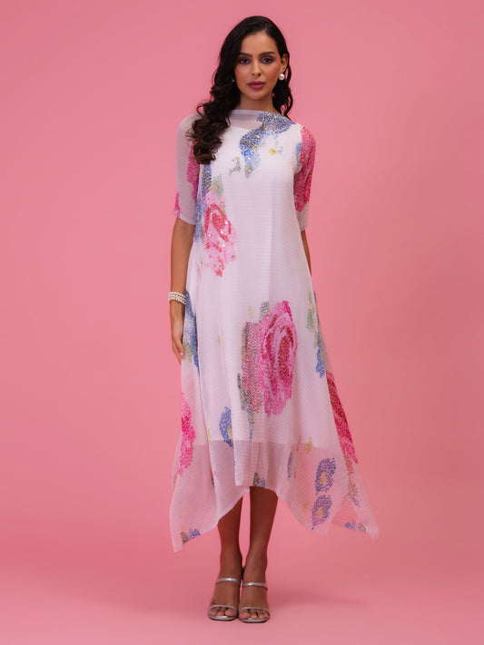 'PETALS POETRY' IVORY DRESS