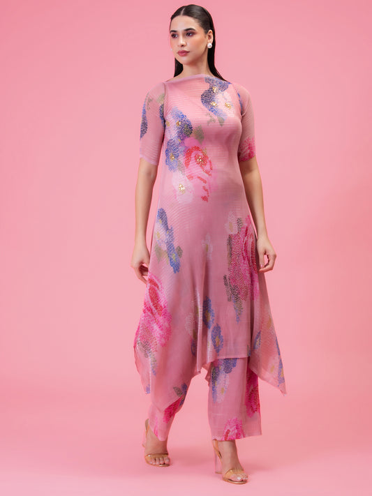 'PETALS POETRY'  BLUSH PINK KURTA SET
