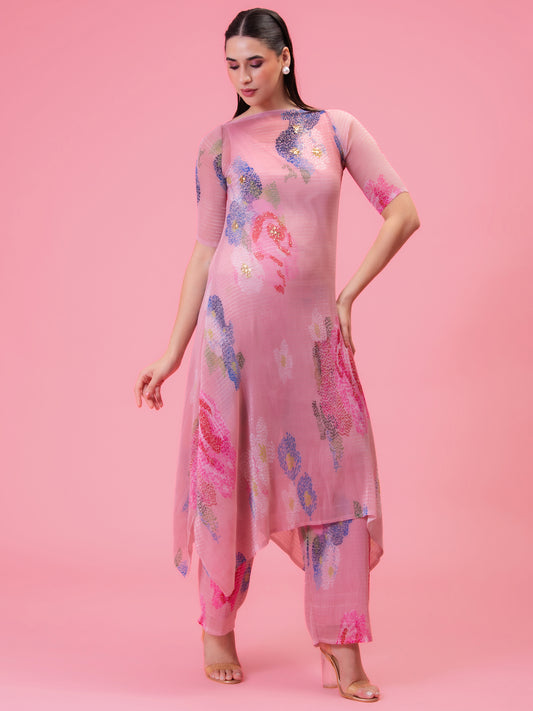 PETALS POETRY  BLUSH PINK KURTA SET