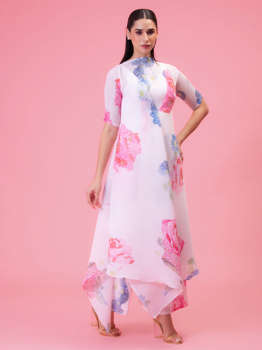 'PETALS POETRY' IVORY LAYRED TUNIC SET