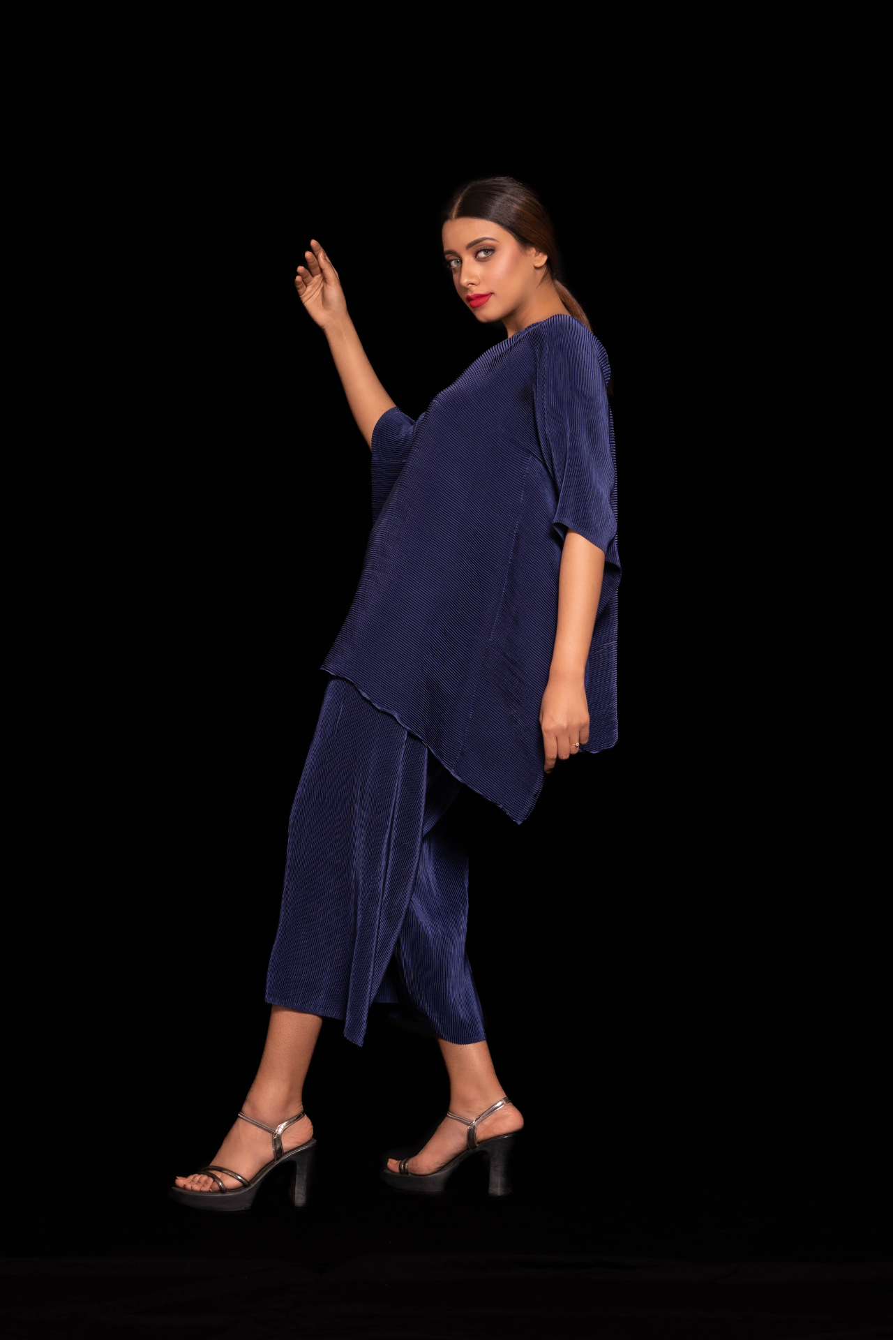 Indigo Blue Pleated CO-Ord Set